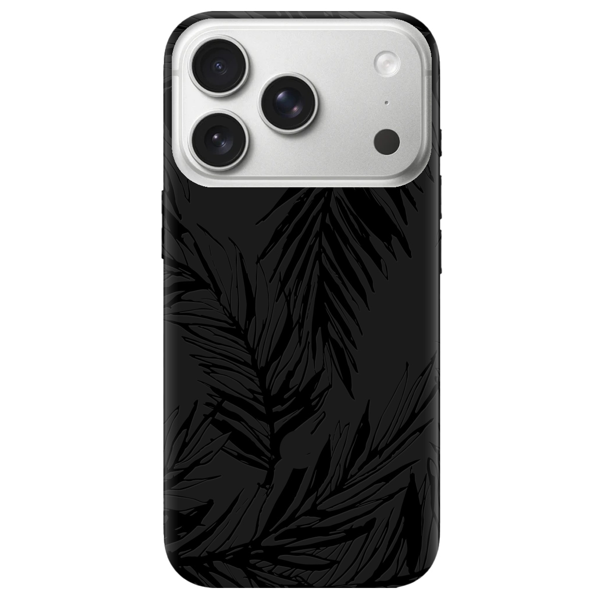 Чехол для Apple iPhone 17 Pro Max черный матовый soft touch Tropics - фото 1 Чехол для Apple iPhone 17 Pro Max черный матовый soft touch Tropics - фото 1 - Чехлы для телефонов