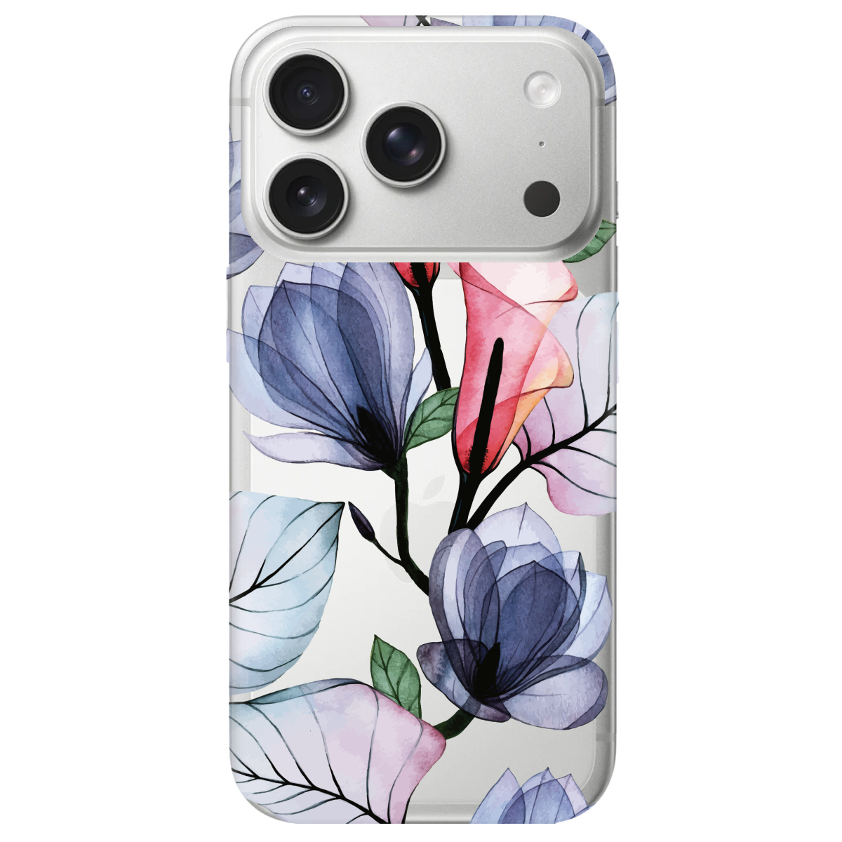 Чохол для Apple iPhone 17 Pro Max прозорий Tropical flowers - фото 1 - Чохли для телефонів