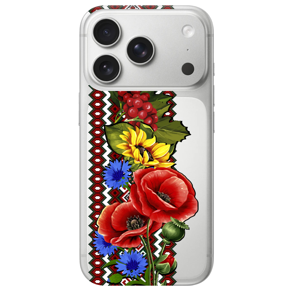 Чехол для Apple iPhone 17 Pro Max прозрачный Ukraine ornament - фото 1 - Чехлы для телефонов