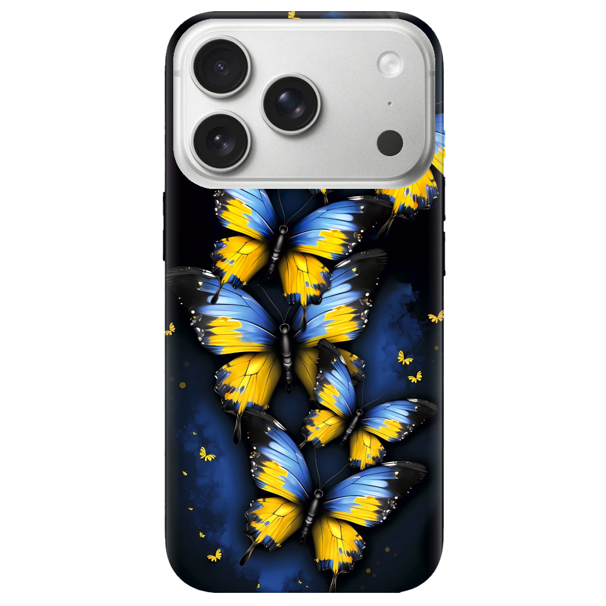 Чохол для Apple iPhone 17 Pro прозорий Метелики - фото 1 - Чохли для телефонів