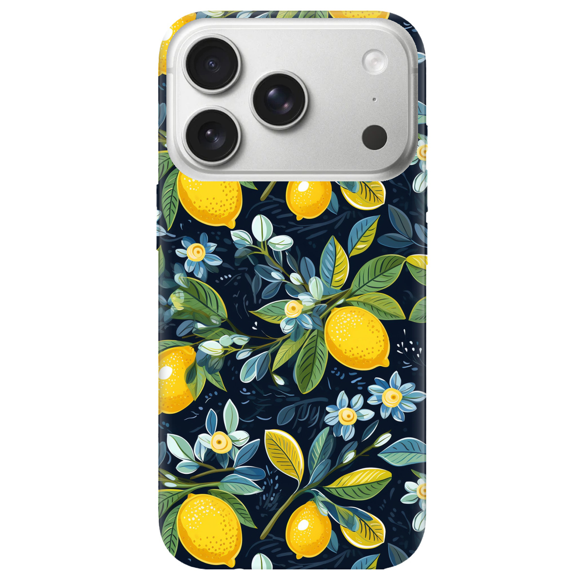 Чехол для Apple iPhone 17 Pro прозрачный Lemon with flower - фото 1 - Чехлы для телефонов