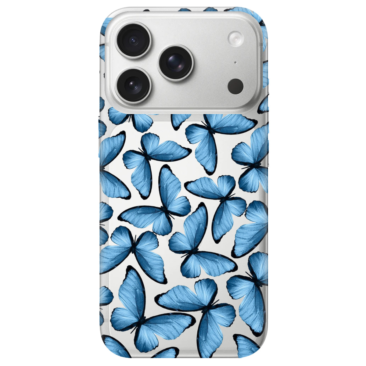 Чехол для Apple iPhone 17 Pro Max прозрачный Blue wings - фото 1 Чехол для Apple iPhone 17 Pro Max прозрачный Blue wings - фото 1 - Чехлы для телефонов