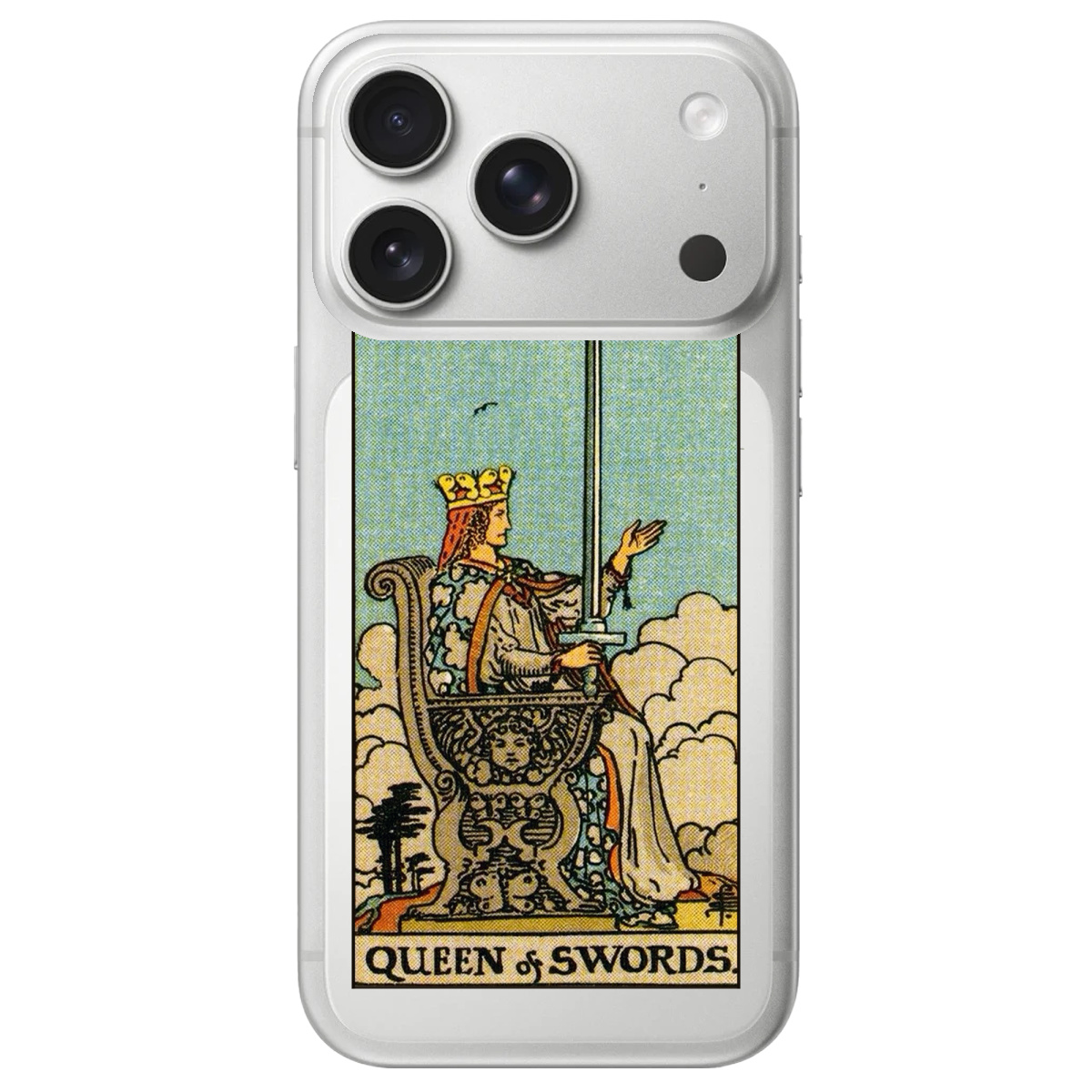 Чехол для Apple iPhone 17 Pro Max прозрачный Королева мечей Таро - фото 1 Чехол для Apple iPhone 17 Pro Max прозрачный Королева мечей Таро - фото 1 - Чехлы для телефонов