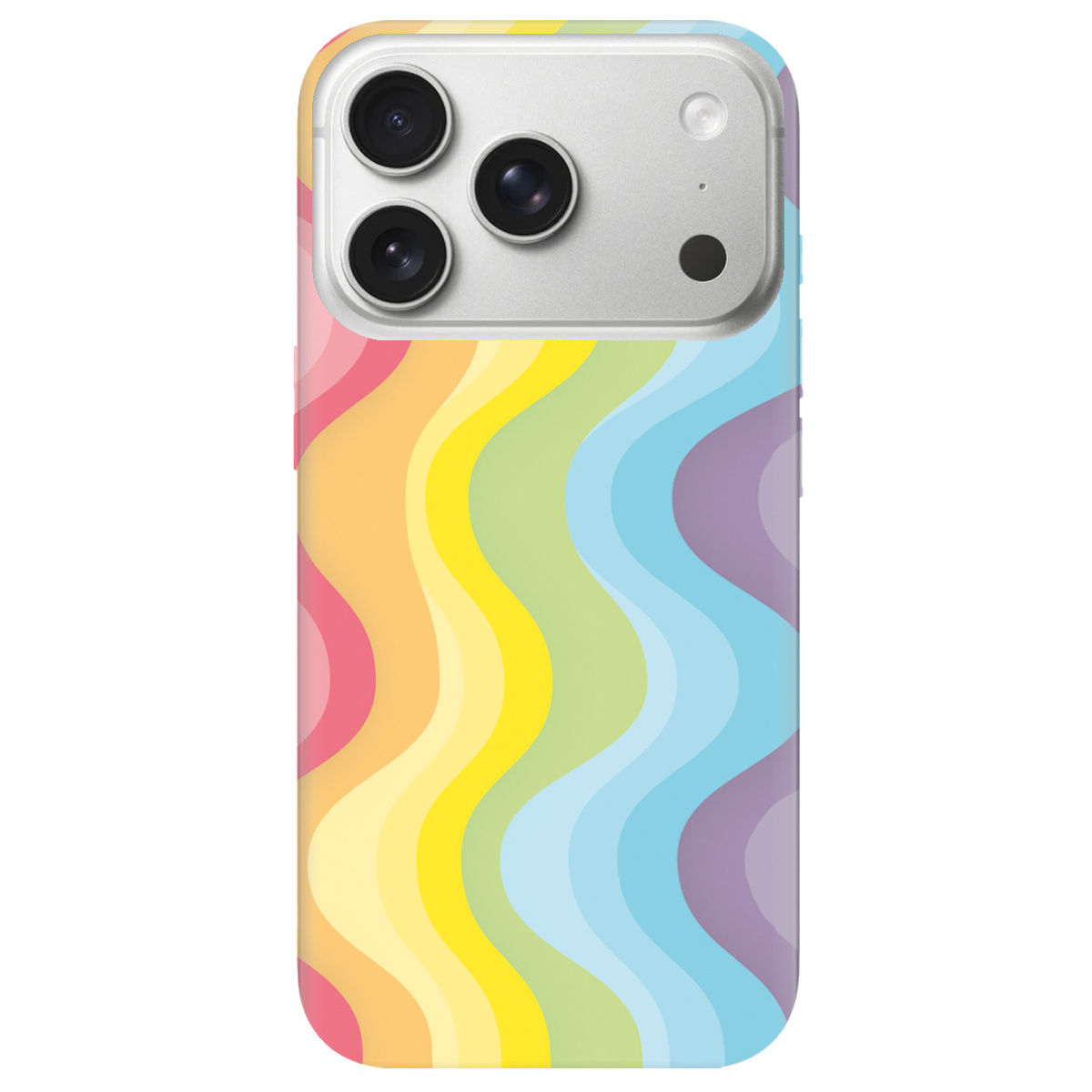 Чохол для Apple iPhone 17 Pro прозорий Веселкові хвилі - фото 1 - Чохли для телефонів
