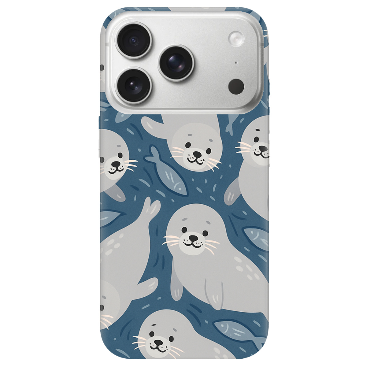 Чехол для Apple iPhone 17 Pro прозрачный Морские котики - фото 1 - Чехлы для телефонов