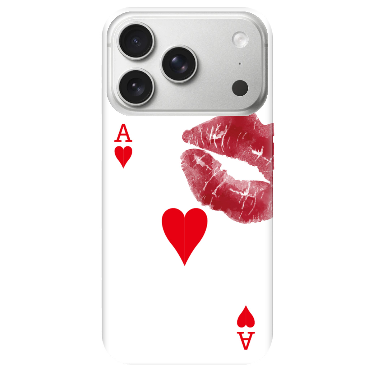 Чехол для Apple iPhone 17 Pro Max прозрачный Червовый поцелуй - фото 1 - Чехлы для телефонов