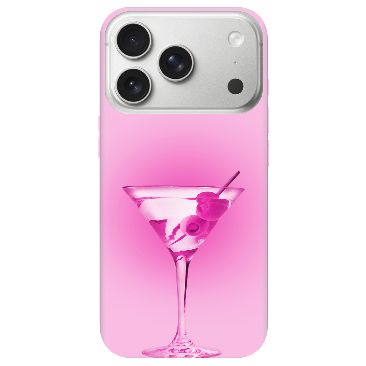 Чехол для Apple iPhone 17 Pro Max прозрачный Розовое мартини - фото 1 - Чехлы для телефонов