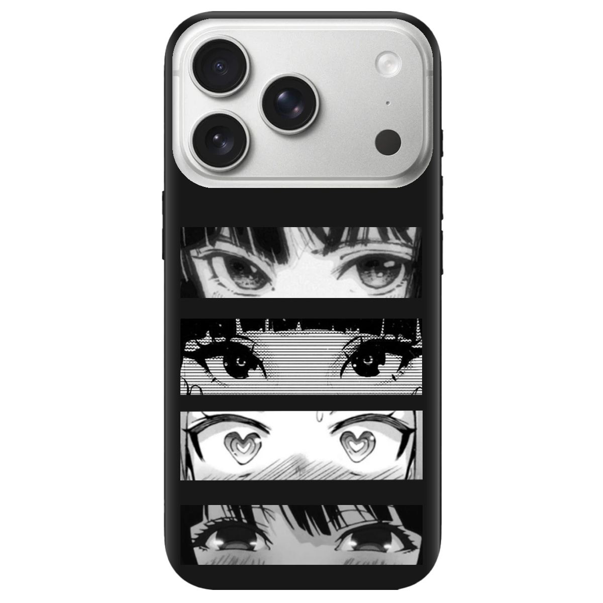 Чехол для Apple iPhone 17 Pro черный матовый soft touch Закохані очі - фото 1 - Чехлы для телефонов