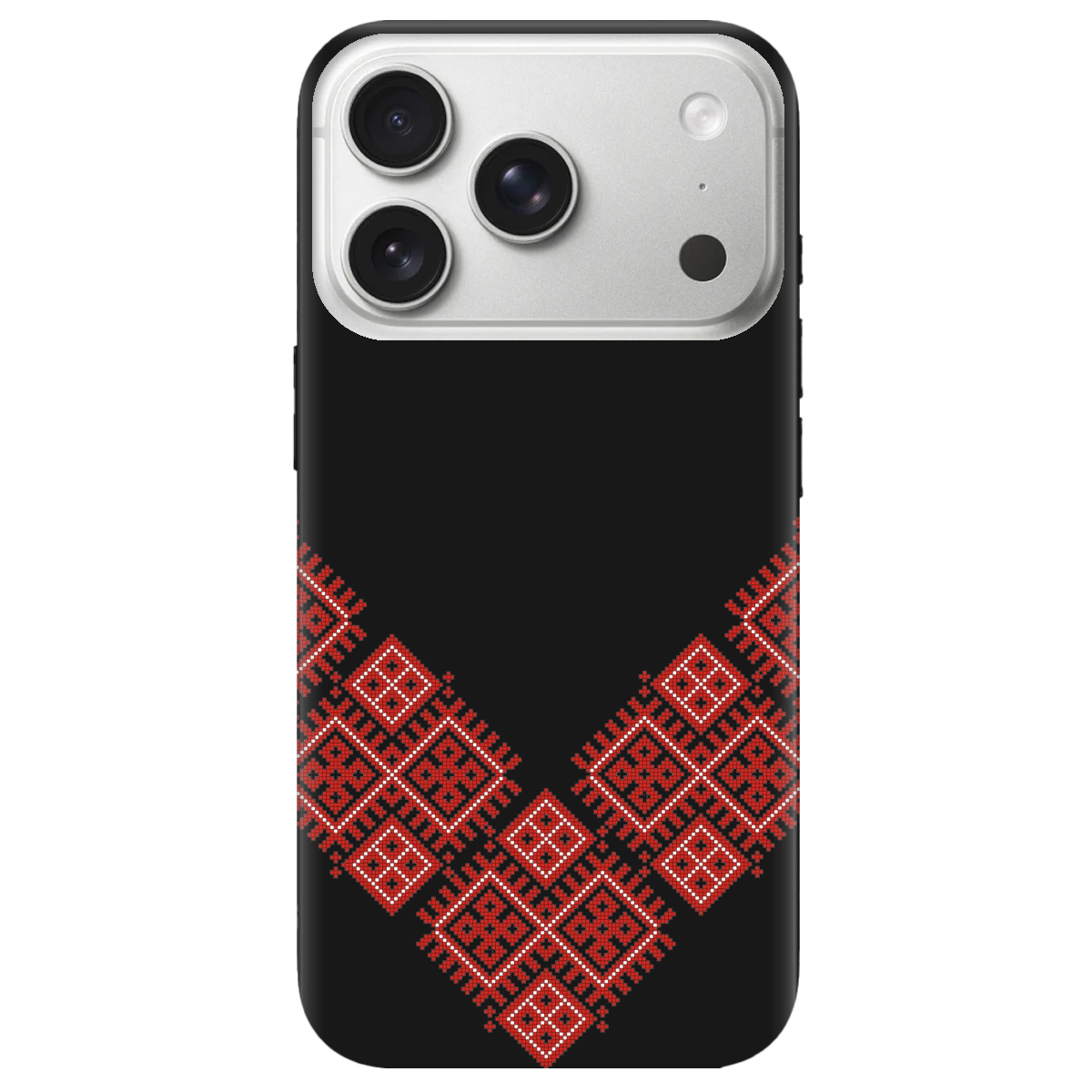 Чехол для Apple iPhone 17 Pro черный матовый soft touch Вышитая судьба - фото 1 - Чехлы для телефонов