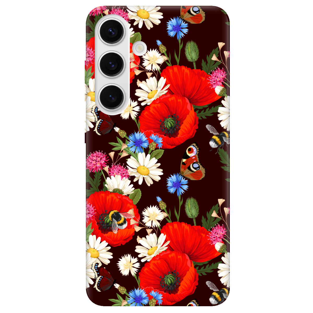 Чехол для Samsung Galaxy S24 Plus прозрачный Лугові квіти - фото 1 - Чехлы для телефонов