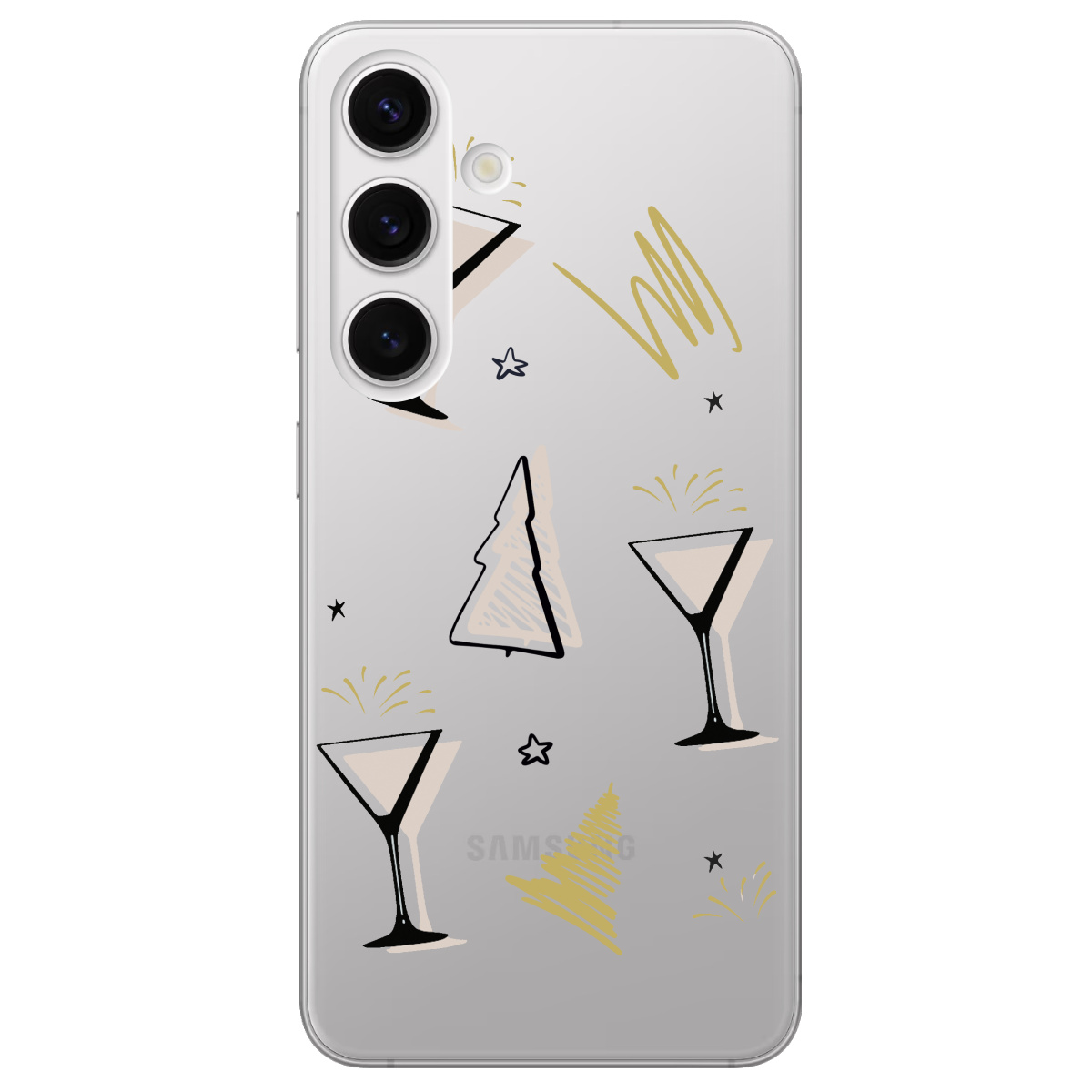 Чехол для Samsung Galaxy S24 Plus прозрачный Hello New Year - фото 1 - Чехлы для телефонов