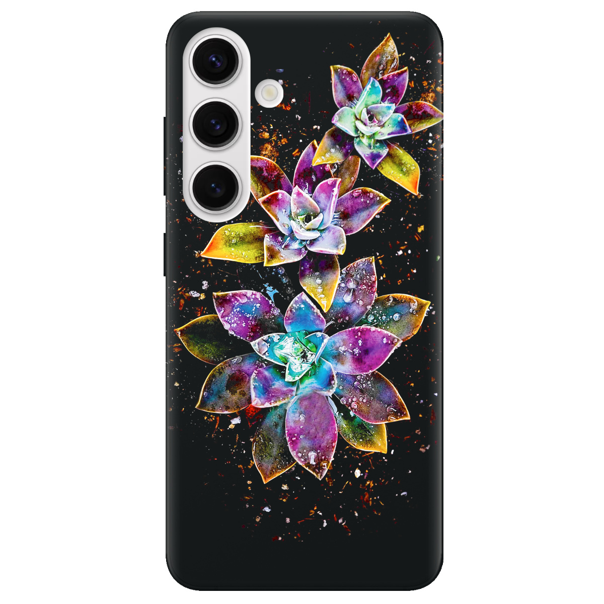 Чехол для Samsung Galaxy S25 Plus прозрачный Magical flowers - фото 1 - Чехлы для телефонов