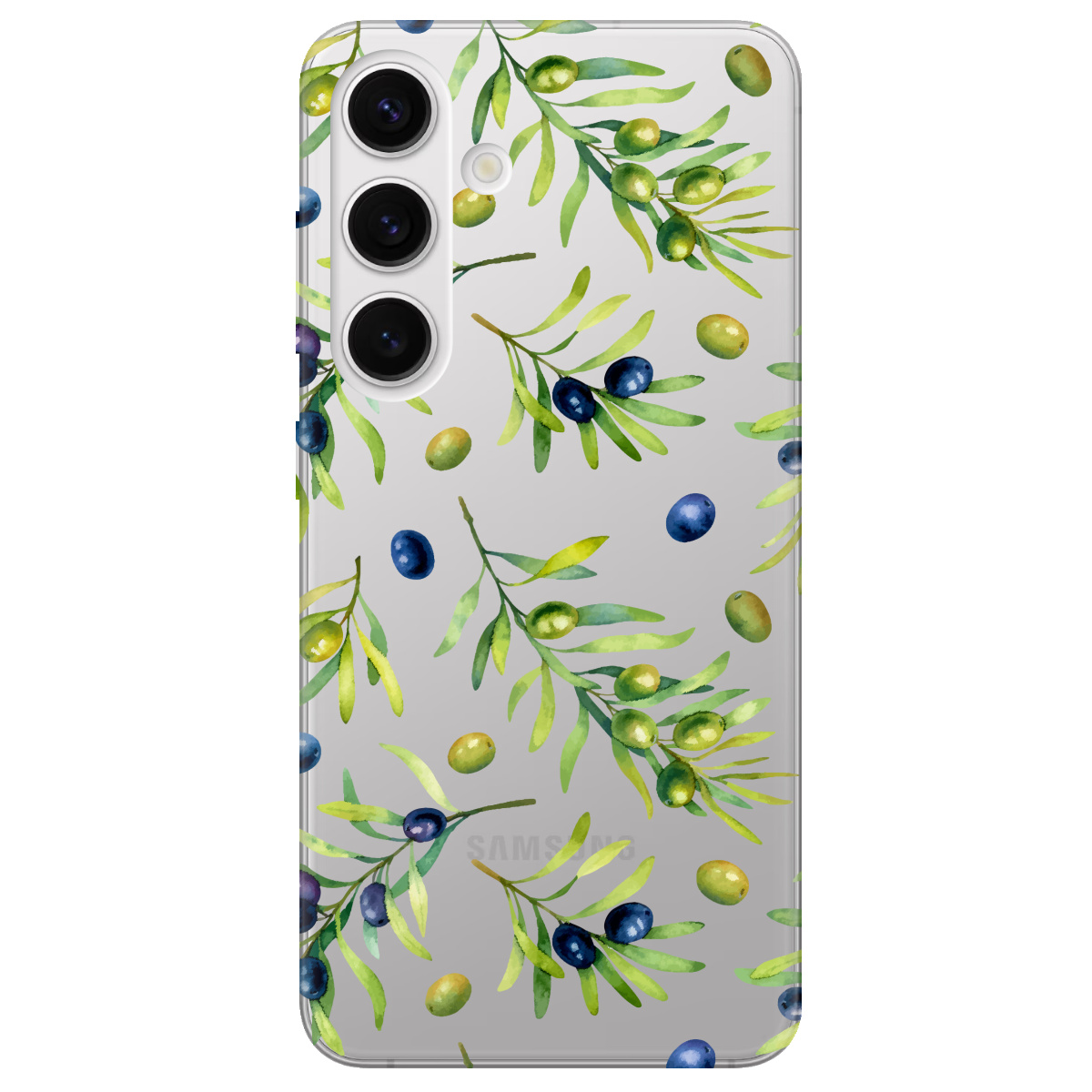 Чехол для Samsung Galaxy S25 Plus прозрачный Olives - фото 1 - Чехлы для телефонов