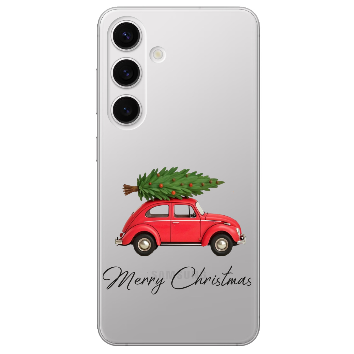 Чохол для Samsung Galaxy S25 Plus прозорий Christmas on Wheels - фото 1 - Чохли для телефонів