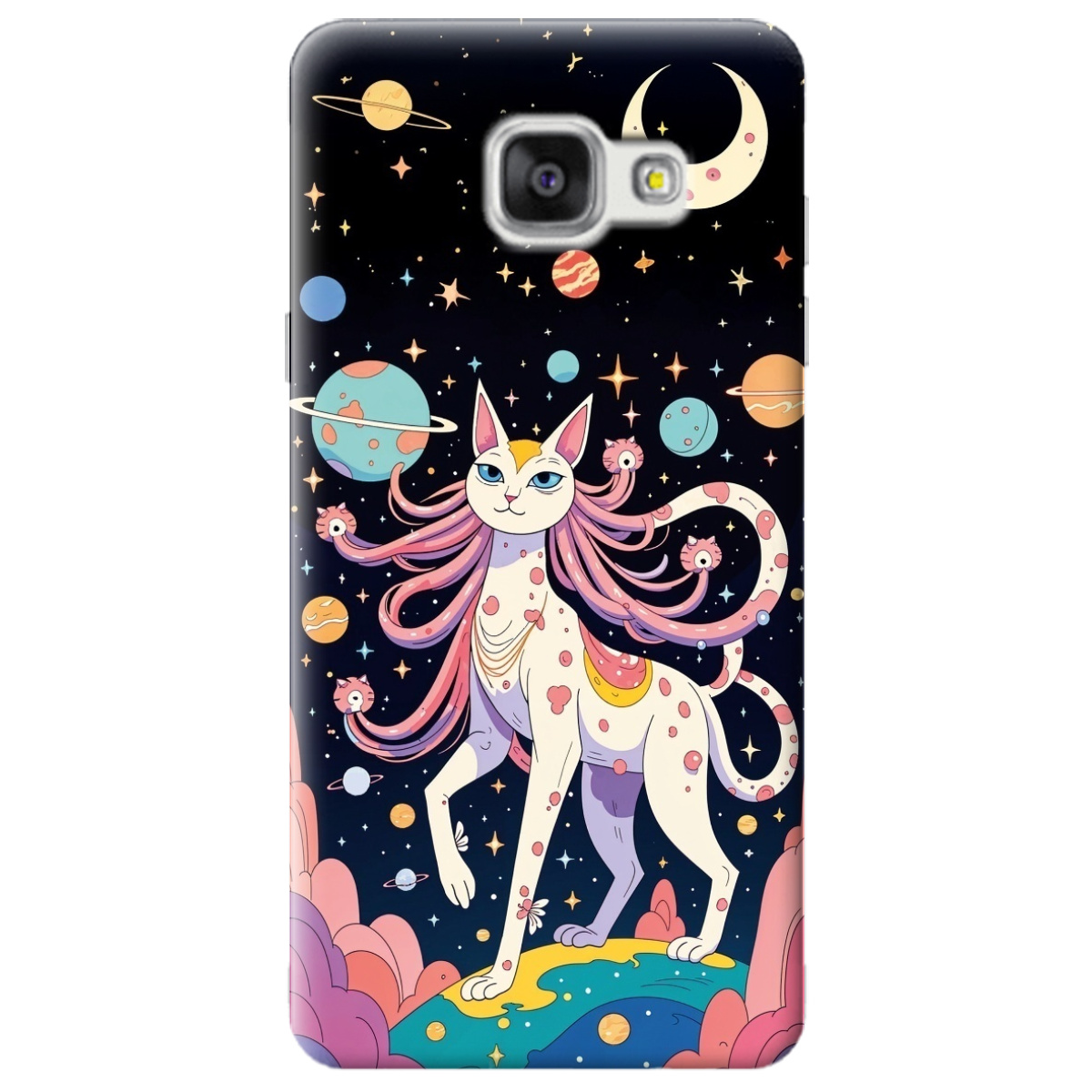 Чохол для Samsung Galaxy A5 2016 прозорий Cosmic Cat - фото 1 - Чохли для телефонів