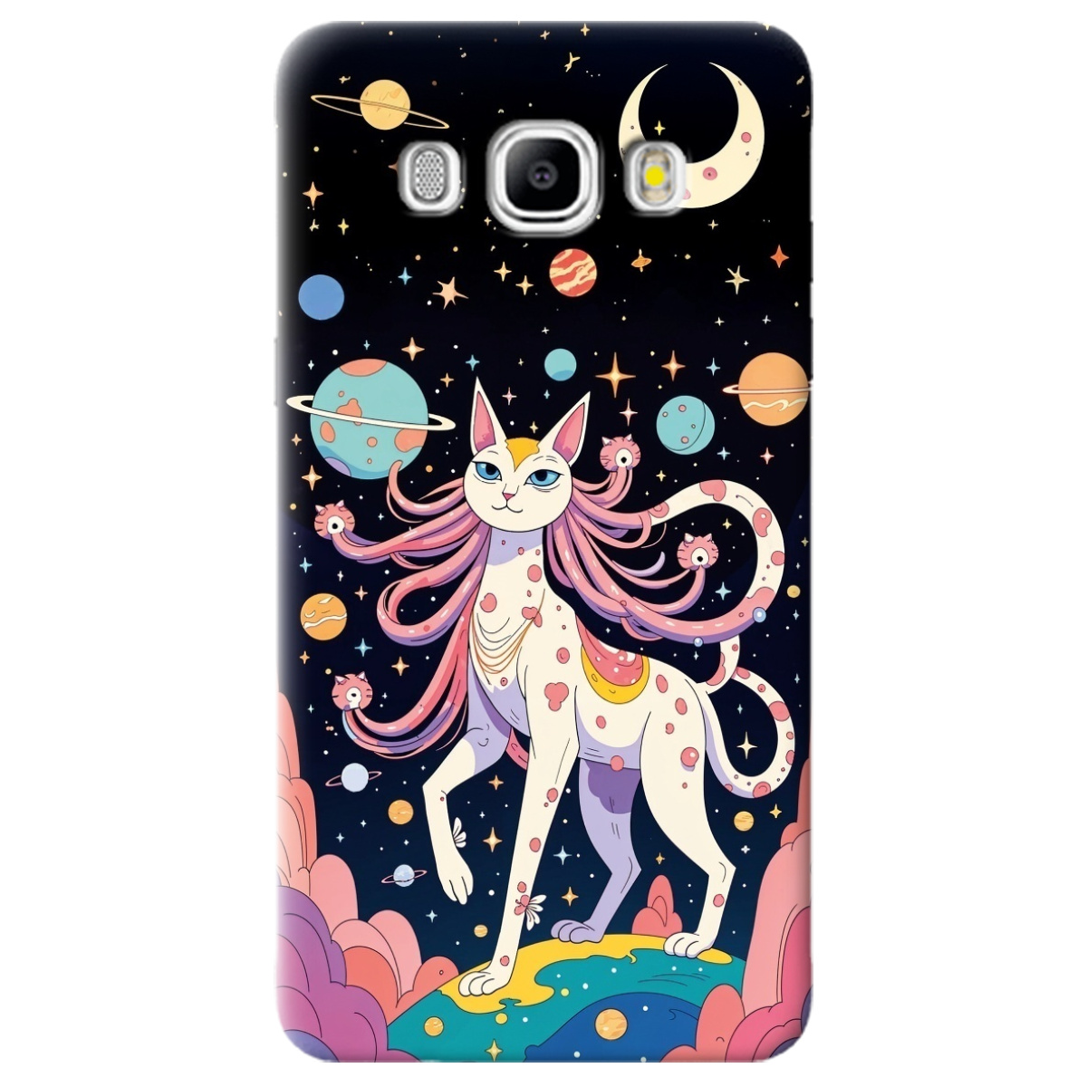 Чехол для Samsung Galaxy J5 2016 прозрачный Cosmic Cat - фото 1 - Чехлы для телефонов