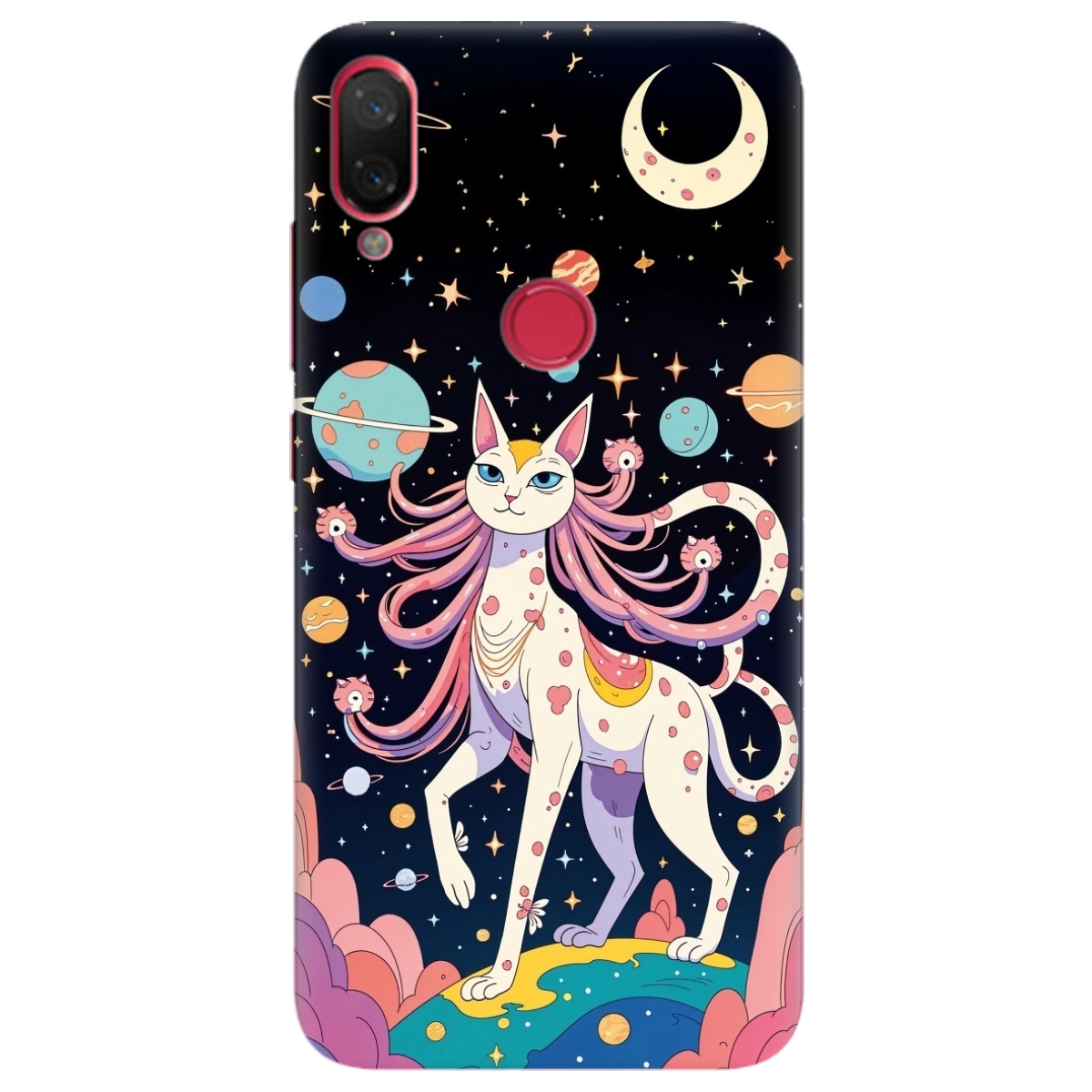 Чохол для Xiaomi Mi Play прозорий Cosmic Cat - фото 1 - Чохли для телефонів