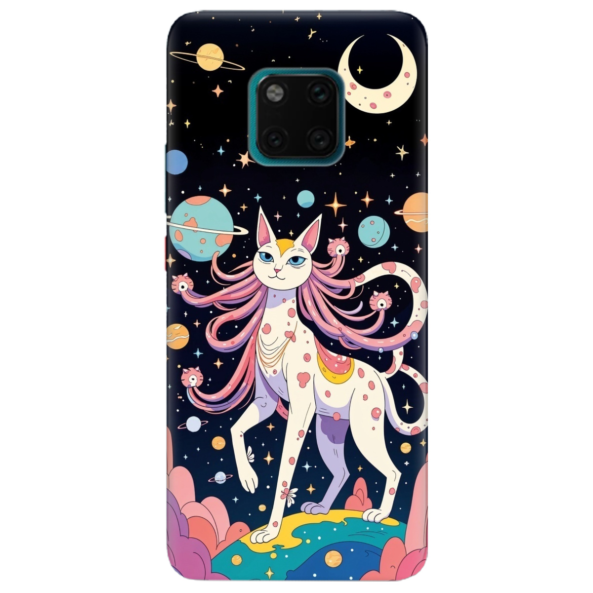 Чохол для Huawei Mate 20 Pro прозорий Cosmic Cat - фото 1 - Чохли для телефонів