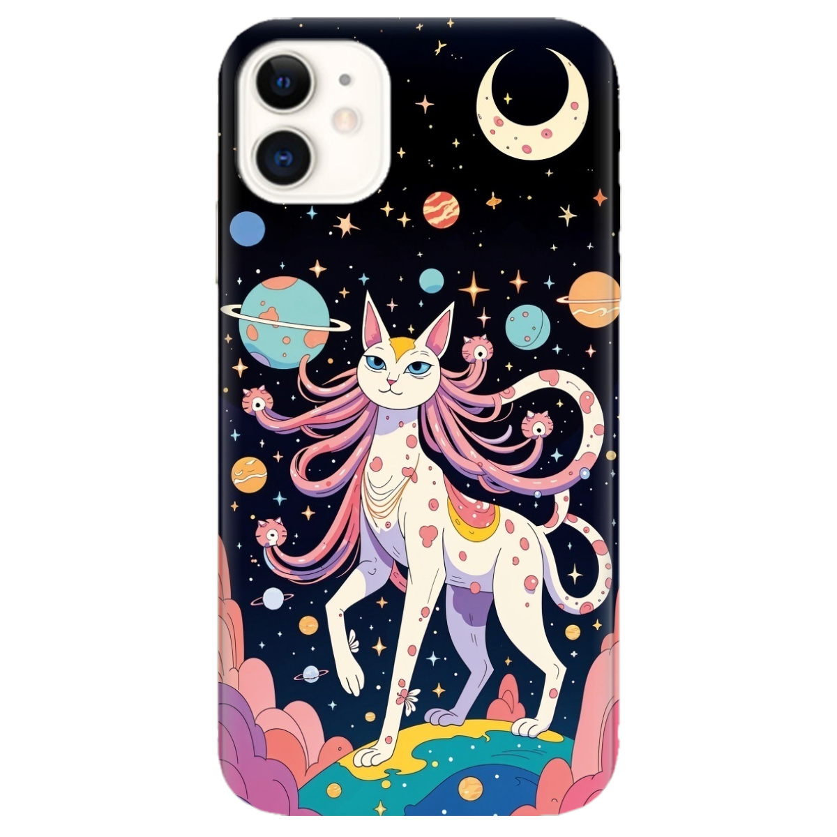 Чехол для Apple iPhone 11 прозрачный Cosmic Cat - фото 1 Чехол для Apple iPhone 11 прозрачный Cosmic Cat - фото 1 - Чехлы для телефонов