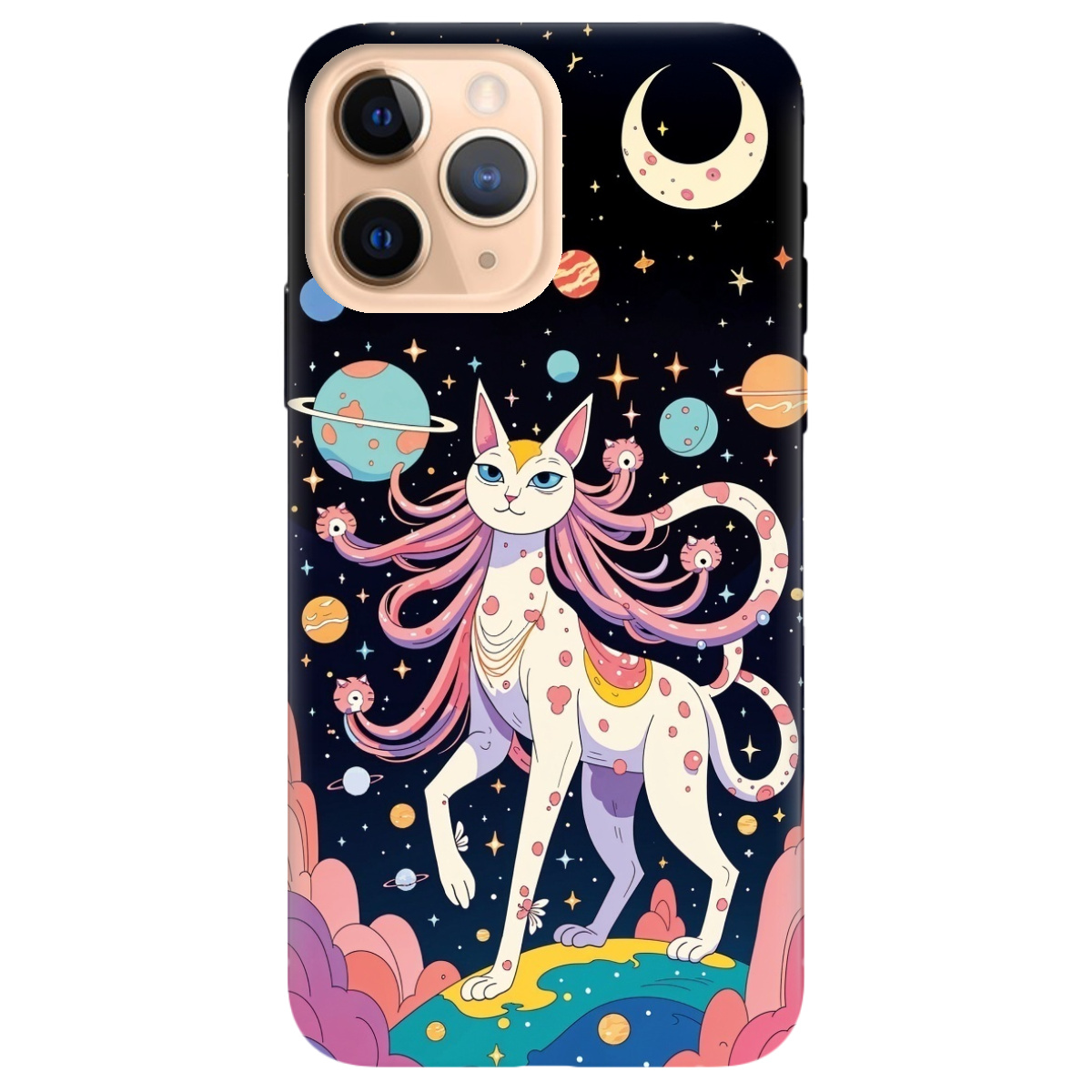 Чехол для Apple iPhone 11 Pro прозрачный Cosmic Cat - фото 1 - Чехлы для телефонов