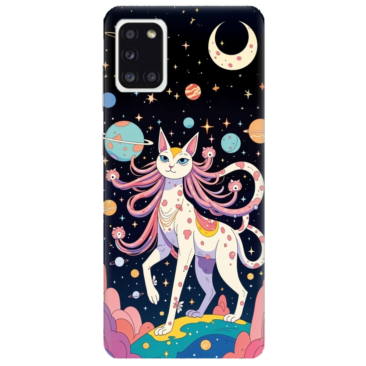 Чехол для Samsung Galaxy A31 прозрачный Cosmic Cat - фото 1 Чехол для Samsung Galaxy A31 прозрачный Cosmic Cat - фото 1 - Чехлы для телефонов