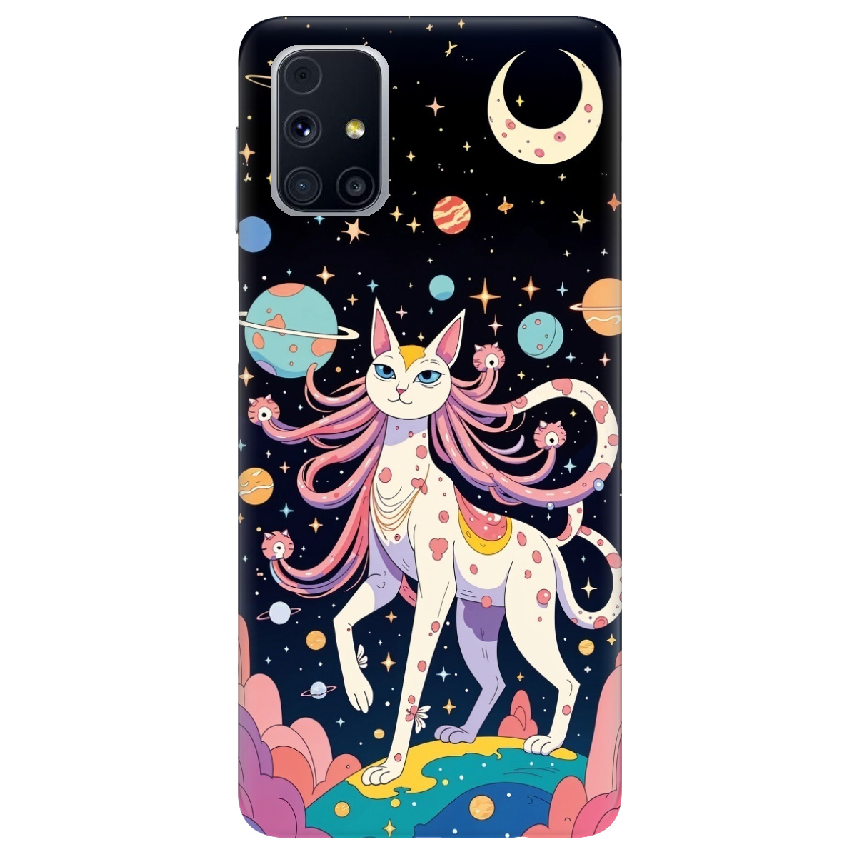 Чохол для Samsung Galaxy M31s прозорий Cosmic Cat - фото 1 Чохол для Samsung Galaxy M31s прозорий Cosmic Cat - фото 1 - Чохли для телефонів