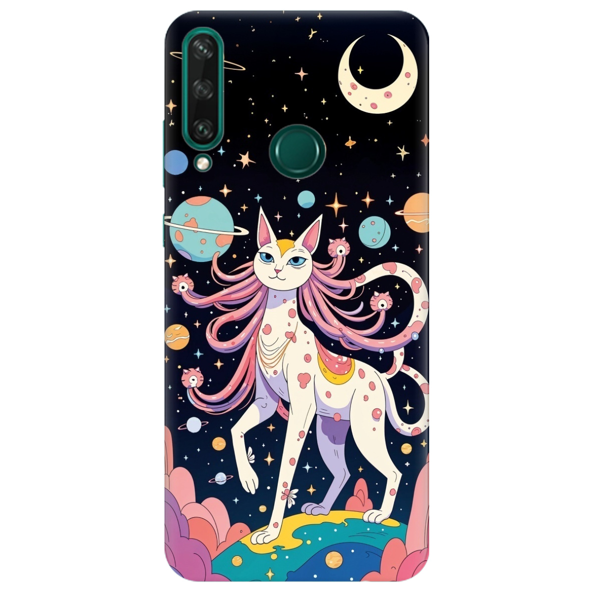 Чехол для Huawei Y6p прозрачный Cosmic Cat - фото 1 Чехол для Huawei Y6p прозрачный Cosmic Cat - фото 1 - Чехлы для телефонов