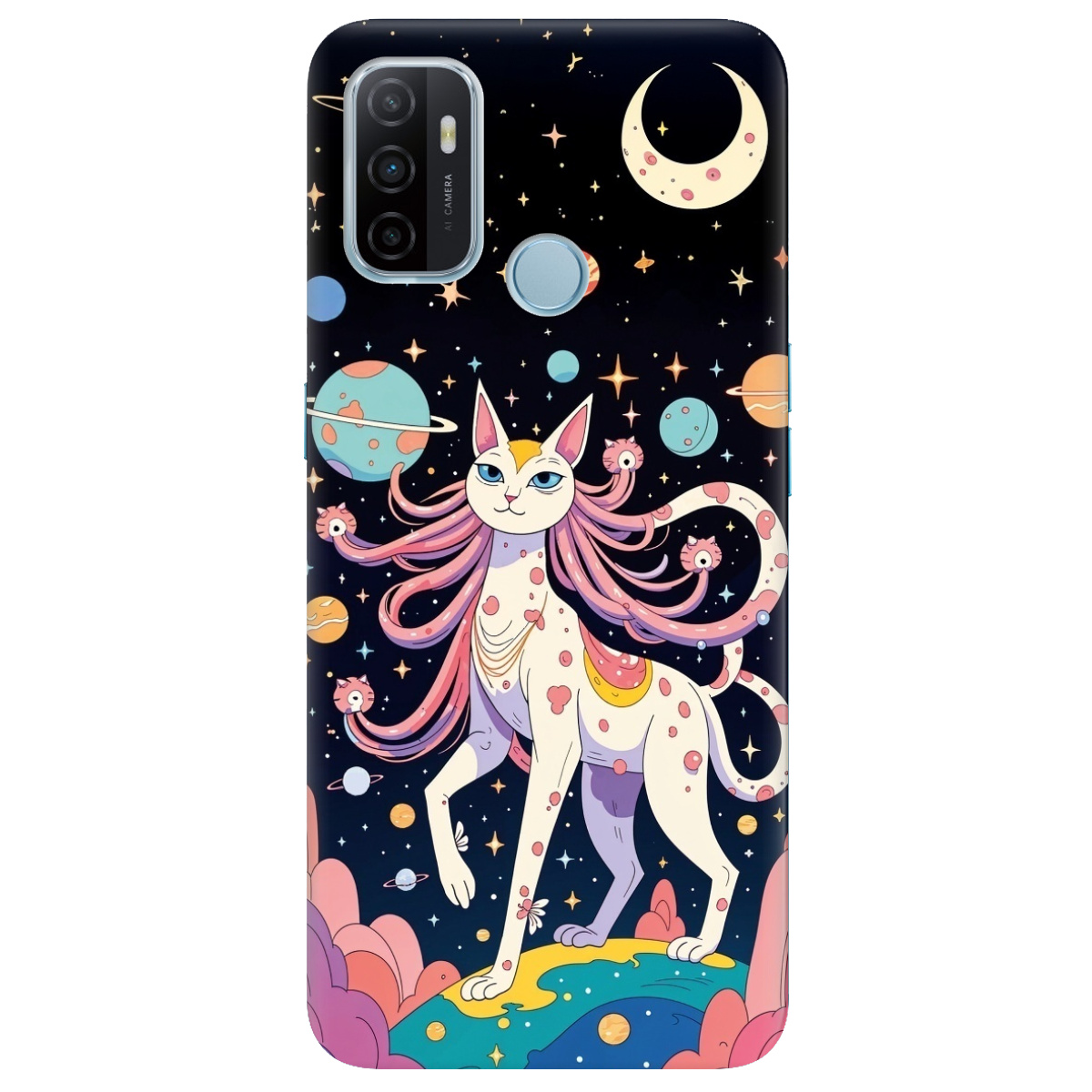Чехол для Oppo A53/ A32/ A33 прозрачный Cosmic Cat - фото 1 Чехол для Oppo A53/ A32/ A33 прозрачный Cosmic Cat - фото 1 - Чехлы для телефонов