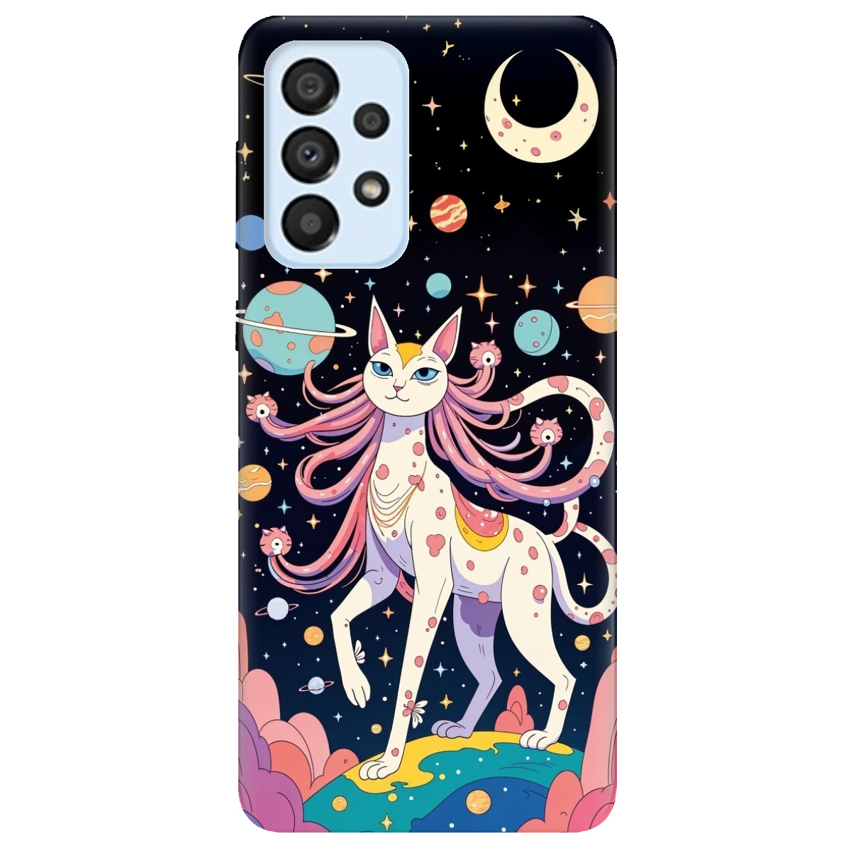 Чохол для Samsung Galaxy A33 прозорий Cosmic Cat - фото 1 - Чохли для телефонів