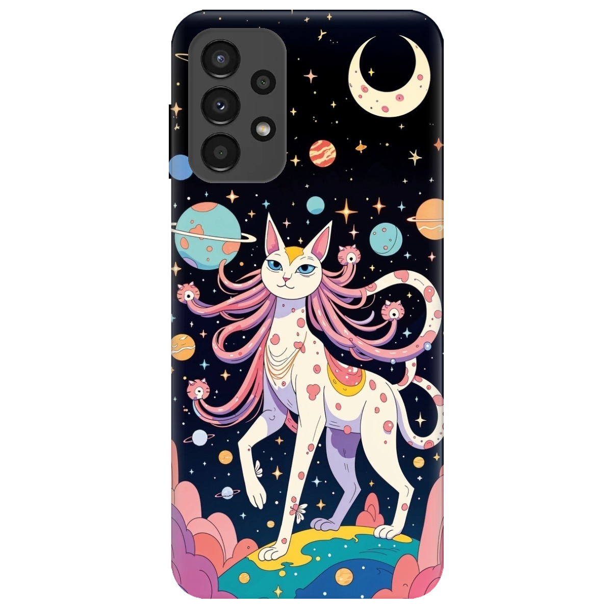 Чехол для Samsung Galaxy A13 4G прозрачный Cosmic Cat - фото 1 Чехол для Samsung Galaxy A13 4G прозрачный Cosmic Cat - фото 1 - Чехлы для телефонов