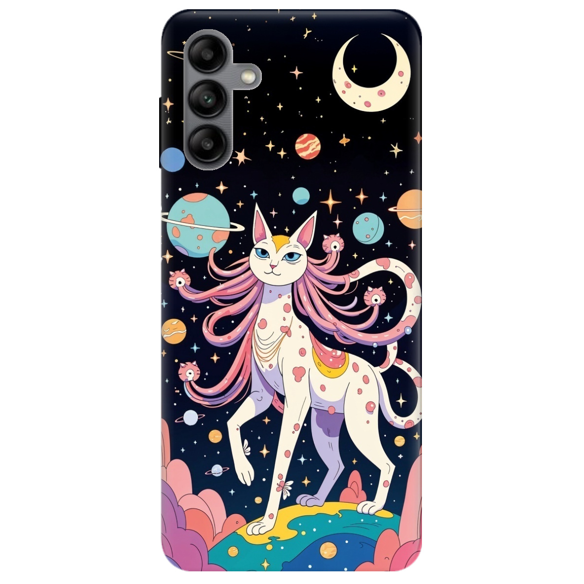 Чехол для Samsung Galaxy A04s прозрачный Cosmic Cat - фото 1 Чехол для Samsung Galaxy A04s прозрачный Cosmic Cat - фото 1 - Чехлы для телефонов