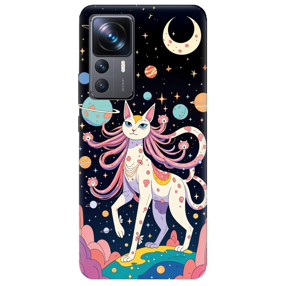Чохол для Xiaomi 12T прозорий Cosmic Cat - фото 1 - Чохли для телефонів