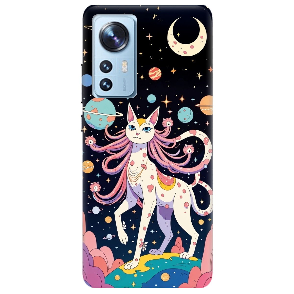 Чохол для Xiaomi 12 прозорий Cosmic Cat - фото 1 - Чохли для телефонів