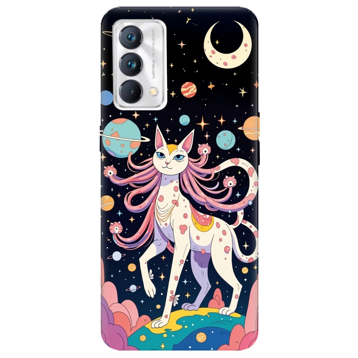 Чохол для Realme GT Master прозорий Cosmic Cat - фото 1 - Чохли для телефонів