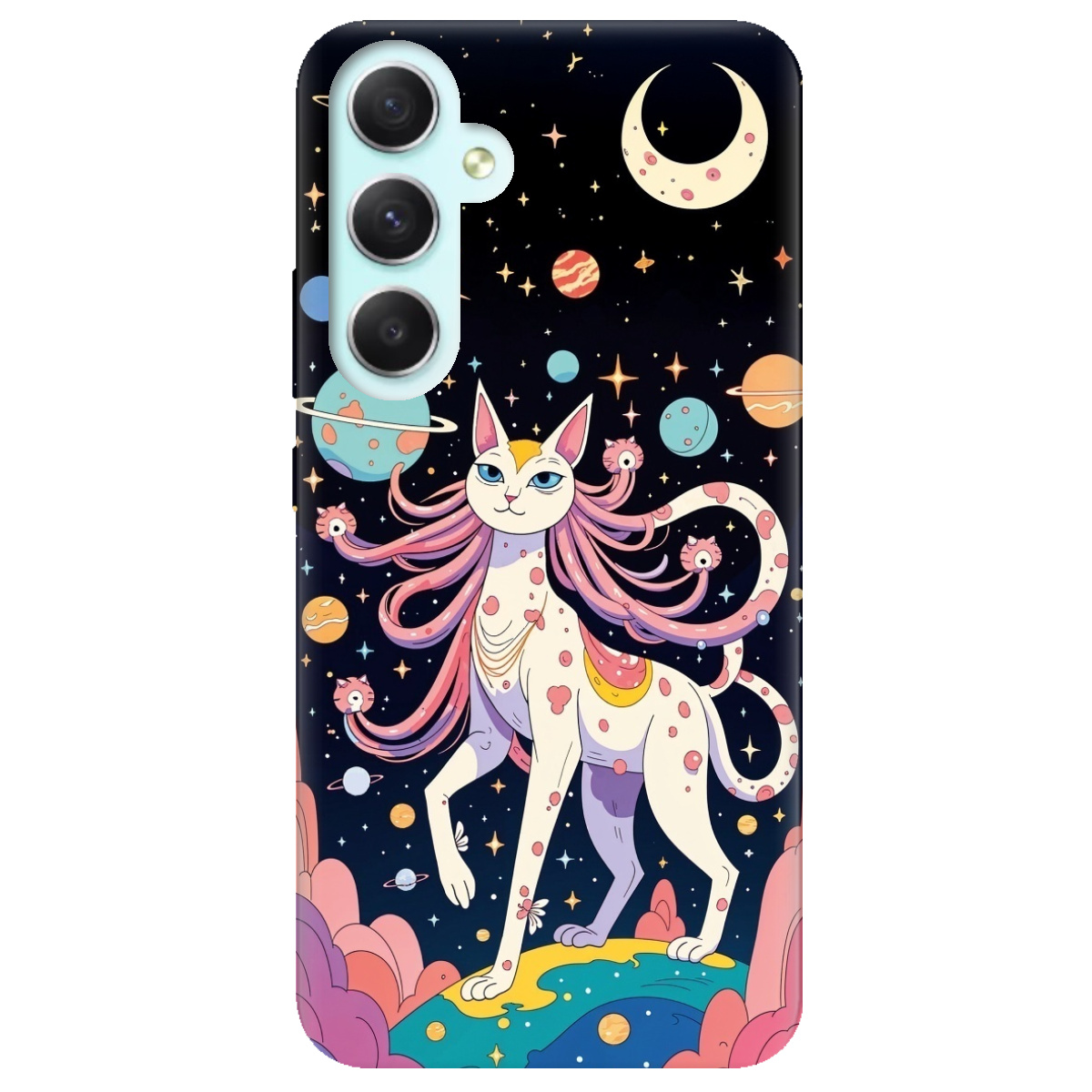 Чехол для Samsung Galaxy A34 прозрачный Cosmic Cat - фото 1 Чехол для Samsung Galaxy A34 прозрачный Cosmic Cat - фото 1 - Чехлы для телефонов