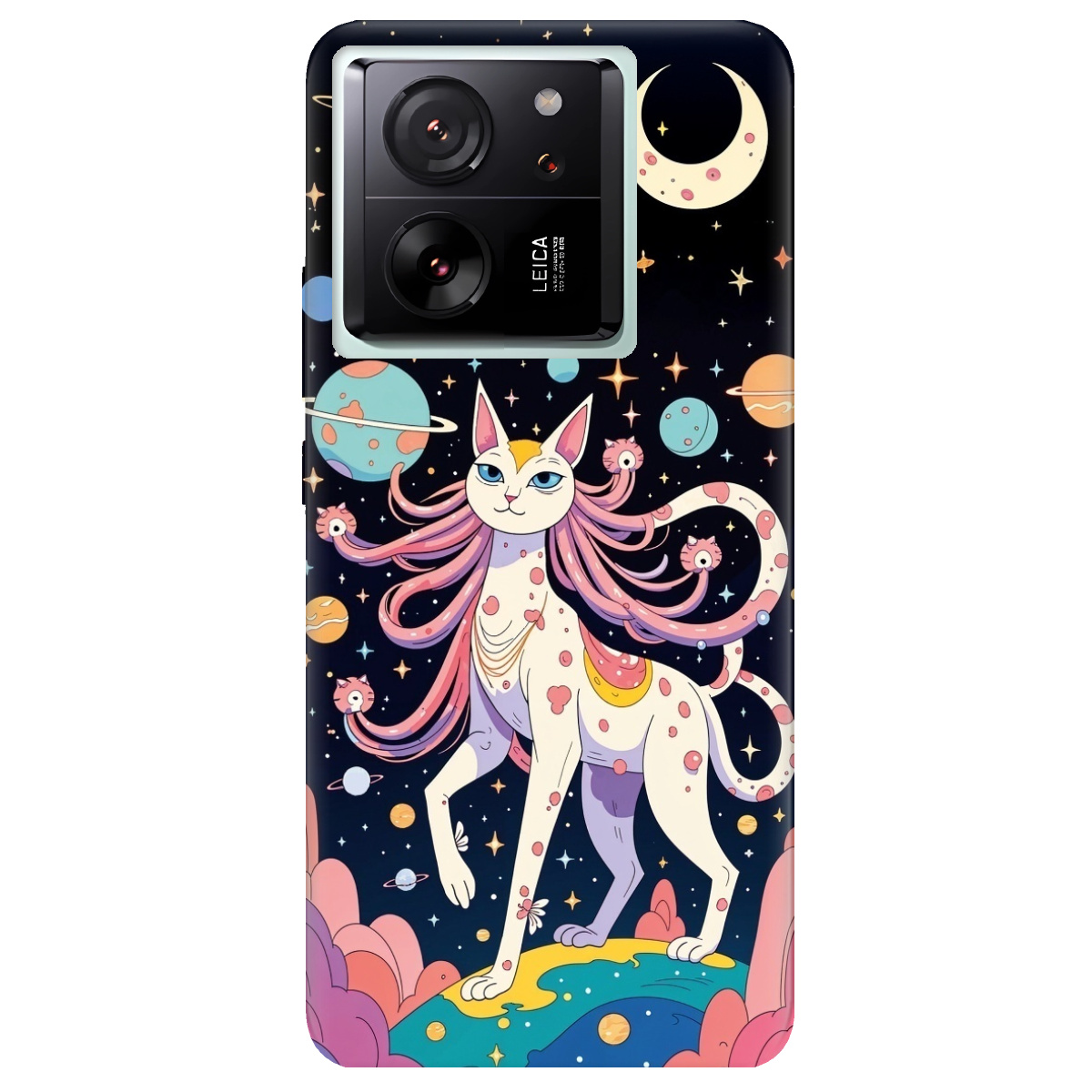 Чехол для Xiaomi 13T Pro прозрачный Cosmic Cat - фото 1 - Чехлы для телефонов
