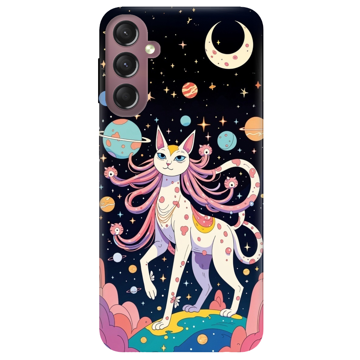 Чохол для Samsung Galaxy A05s прозорий Cosmic Cat - фото 1 - Чохли для телефонів