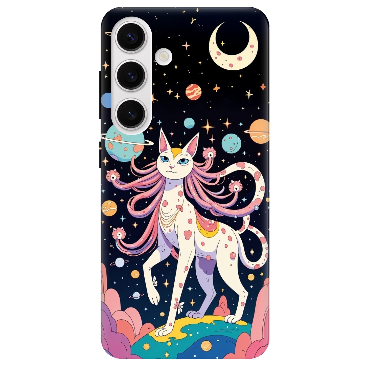 Чехол для Samsung Galaxy S24 Plus прозрачный Cosmic Cat - фото 1 Чехол для Samsung Galaxy S24 Plus прозрачный Cosmic Cat - фото 1 - Чехлы для телефонов