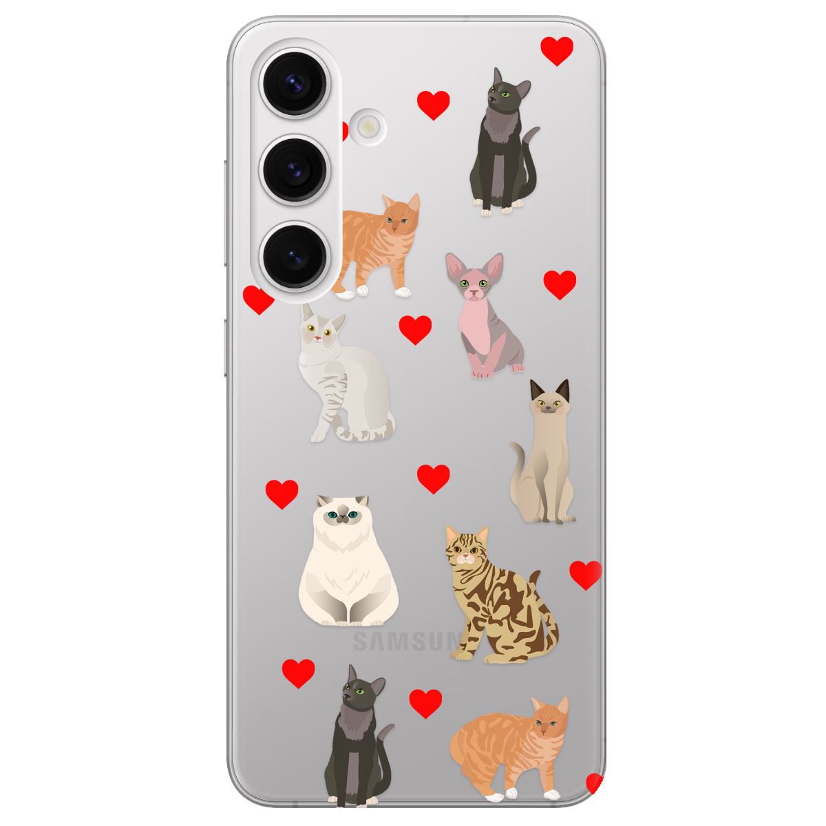 Чехол для Samsung Galaxy S25 Plus прозрачный Любов у кожному мяу - фото 1 - Чехлы для телефонов