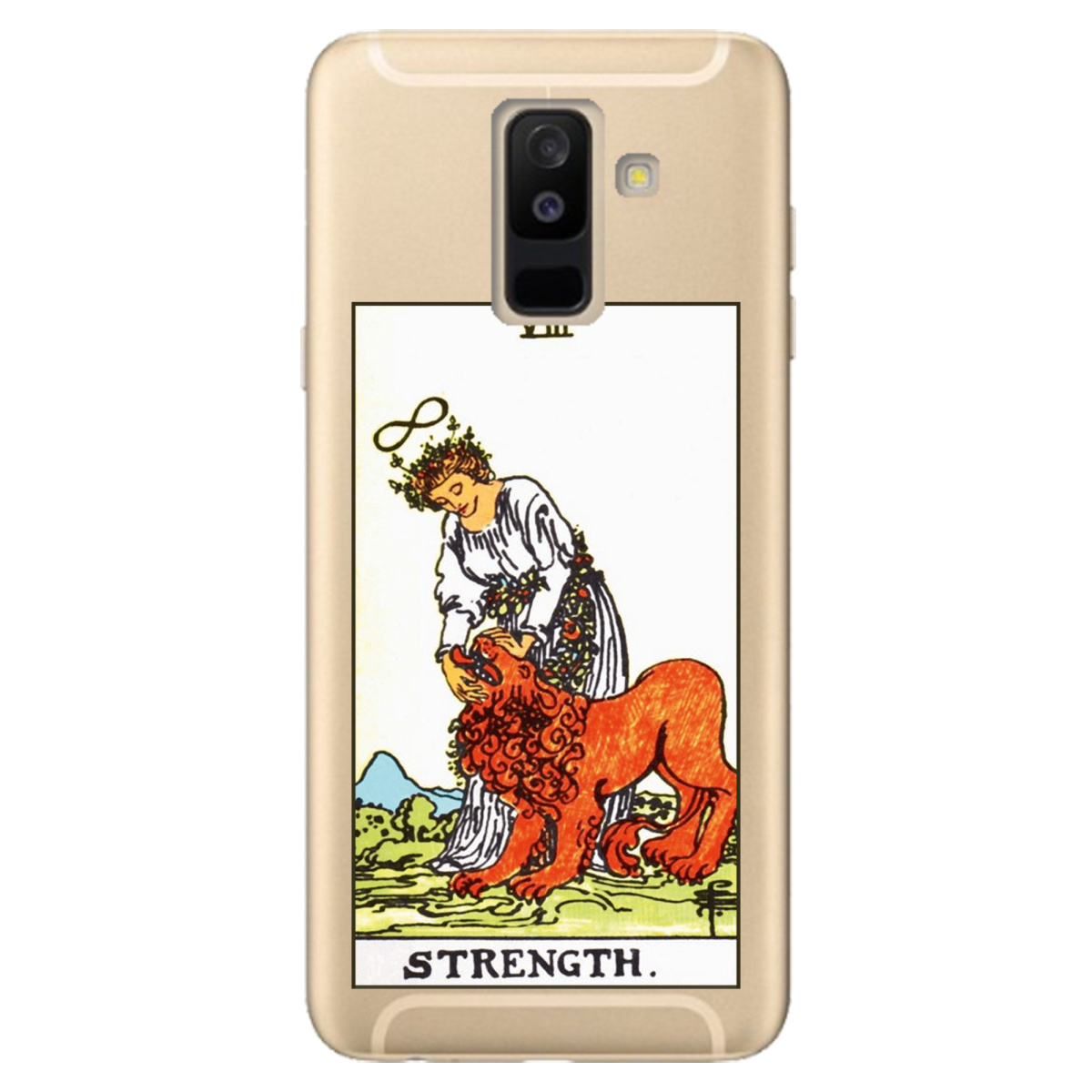 Чехол для Samsung Galaxy A6 Plus 2018 прозрачный Таро Сила - фото 1 - Чехлы для телефонов