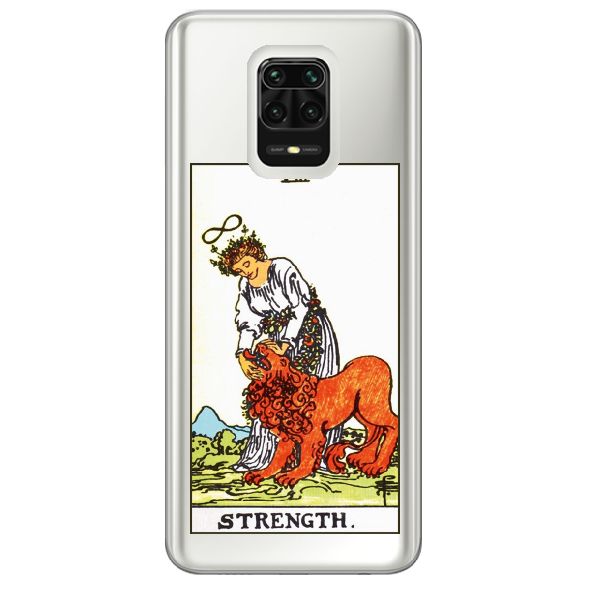 Чехол для Xiaomi Redmi Note 9 Pro прозрачный Таро Сила - фото 1 - Чехлы для телефонов