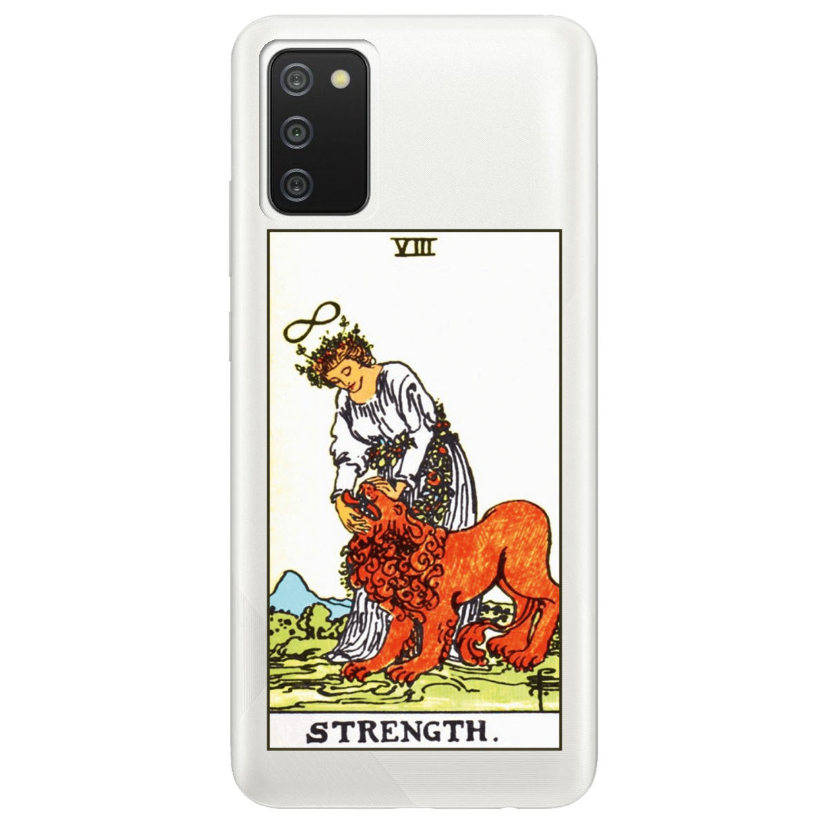 Чехол для Samsung Galaxy A02s прозрачный Таро Сила - фото 1 Чехол для Samsung Galaxy A02s прозрачный Таро Сила - фото 1 - Чехлы для телефонов