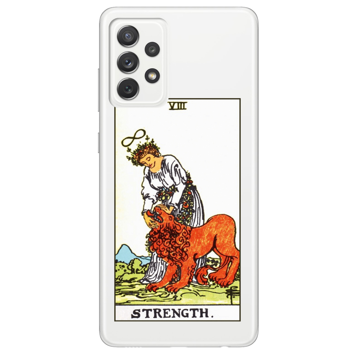Чехол для Samsung Galaxy A72 прозрачный Таро Сила - фото 1 Чехол для Samsung Galaxy A72 прозрачный Таро Сила - фото 1 - Чехлы для телефонов
