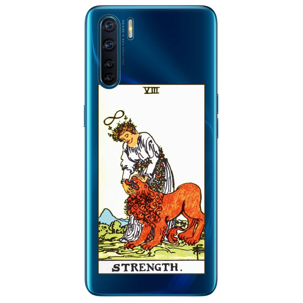 Чохол для Oppo A91 прозорий Таро Сила - фото 1 Чохол для Oppo A91 прозорий Таро Сила - фото 1 - Чохли для телефонів