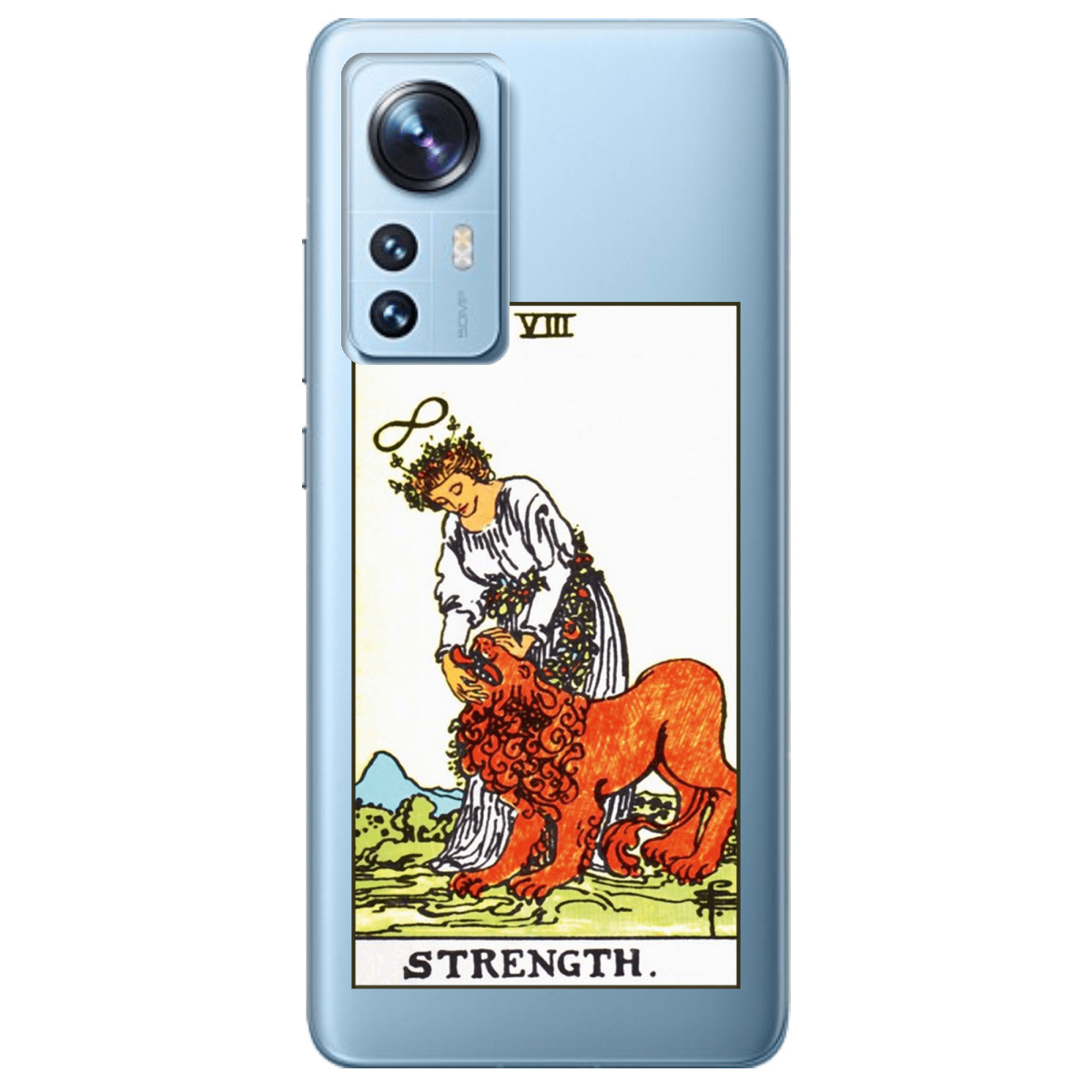 Чехол для Xiaomi 12 прозрачный Таро Сила - фото 1 Чехол для Xiaomi 12 прозрачный Таро Сила - фото 1 - Чехлы для телефонов