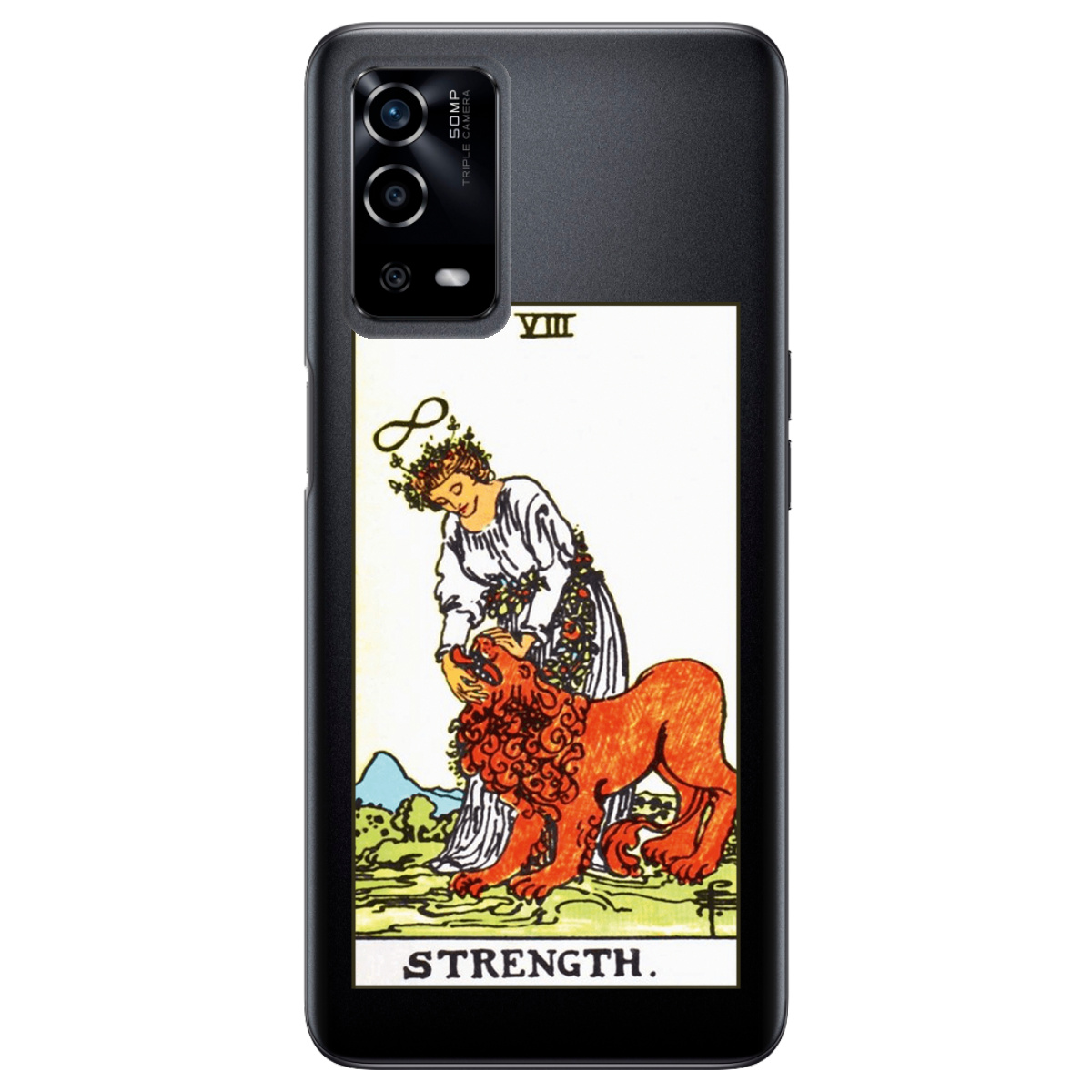 Чехол для Oppo A55 прозрачный Таро Сила - фото 1 Чехол для Oppo A55 прозрачный Таро Сила - фото 1 - Чехлы для телефонов