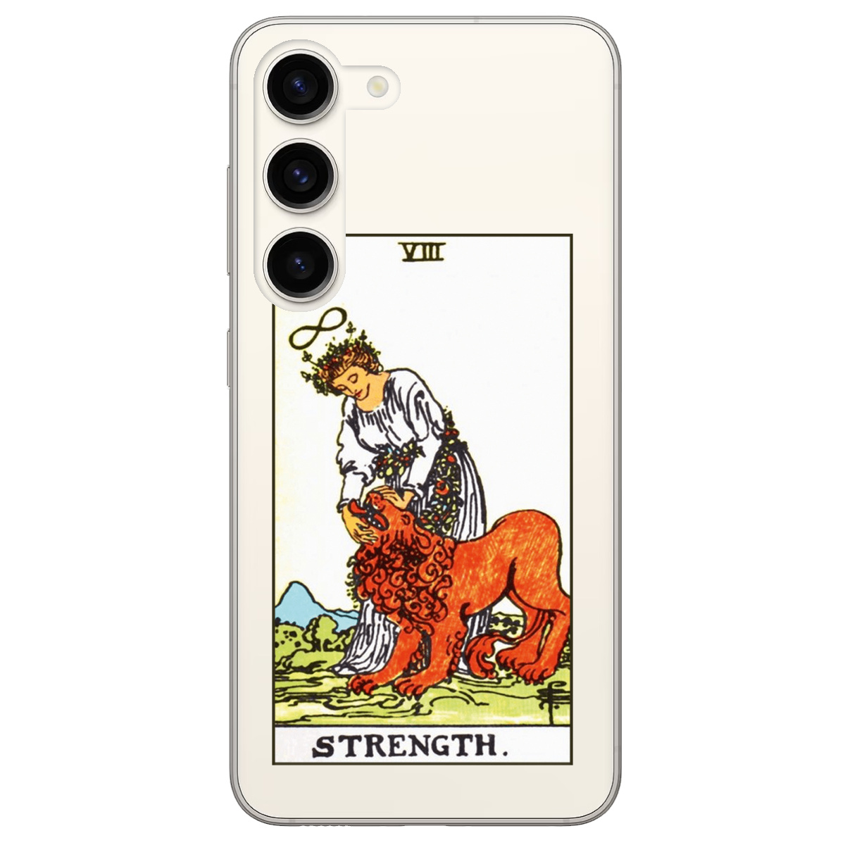 Чехол для Samsung Galaxy S23 Plus прозрачный Таро Сила - фото 1 - Чехлы для телефонов