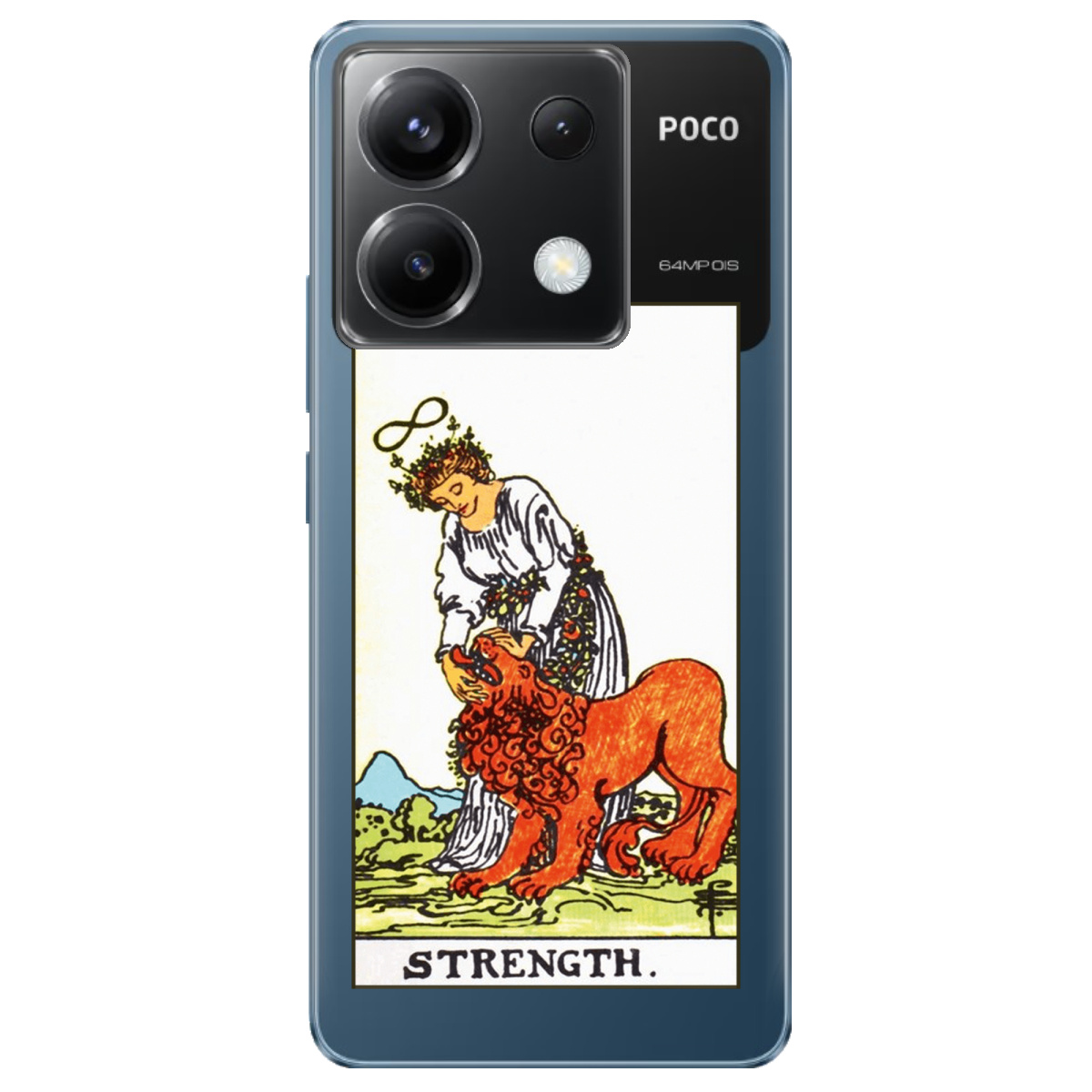 Чохол для Xiaomi Poco X6 прозорий Таро Сила - фото 1 Чохол для Xiaomi Poco X6 прозорий Таро Сила - фото 1 - Чохли для телефонів
