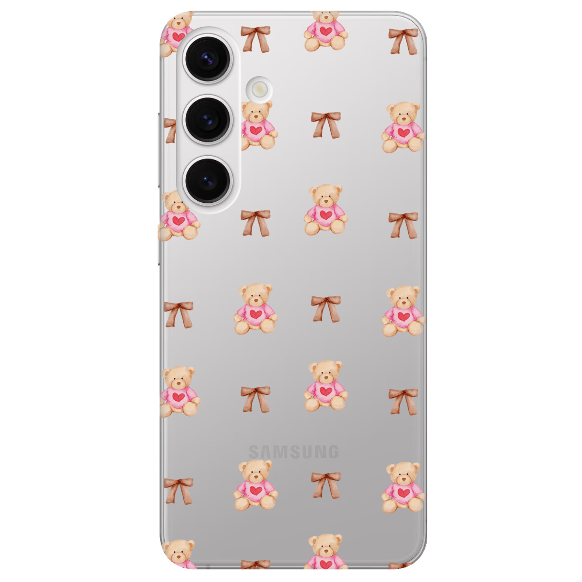 Чехол для Samsung Galaxy S25 Plus прозрачный Сердечний ведмедик - фото 1 - Чехлы для телефонов