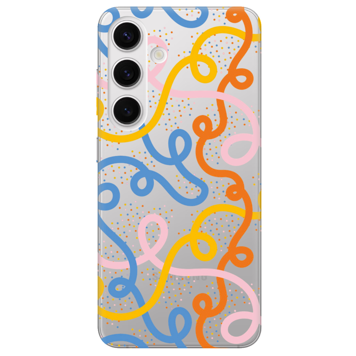 Чохол для Samsung Galaxy S24 Plus прозорий Кольоровий завиток - фото 1 - Чохли для телефонів